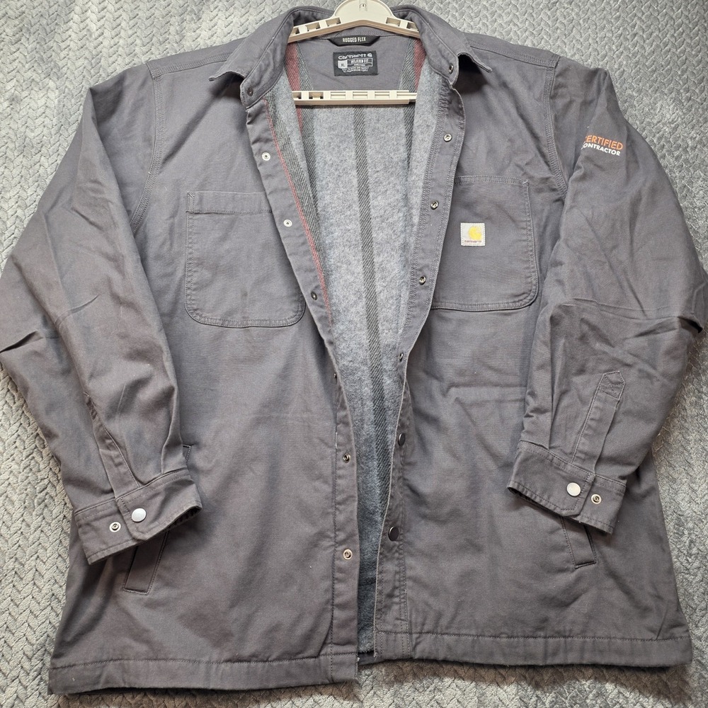 Carhartt Rugged Flex Fleece Lined Shirt Jac Mens XL Shadow Gray 105532 Andersen